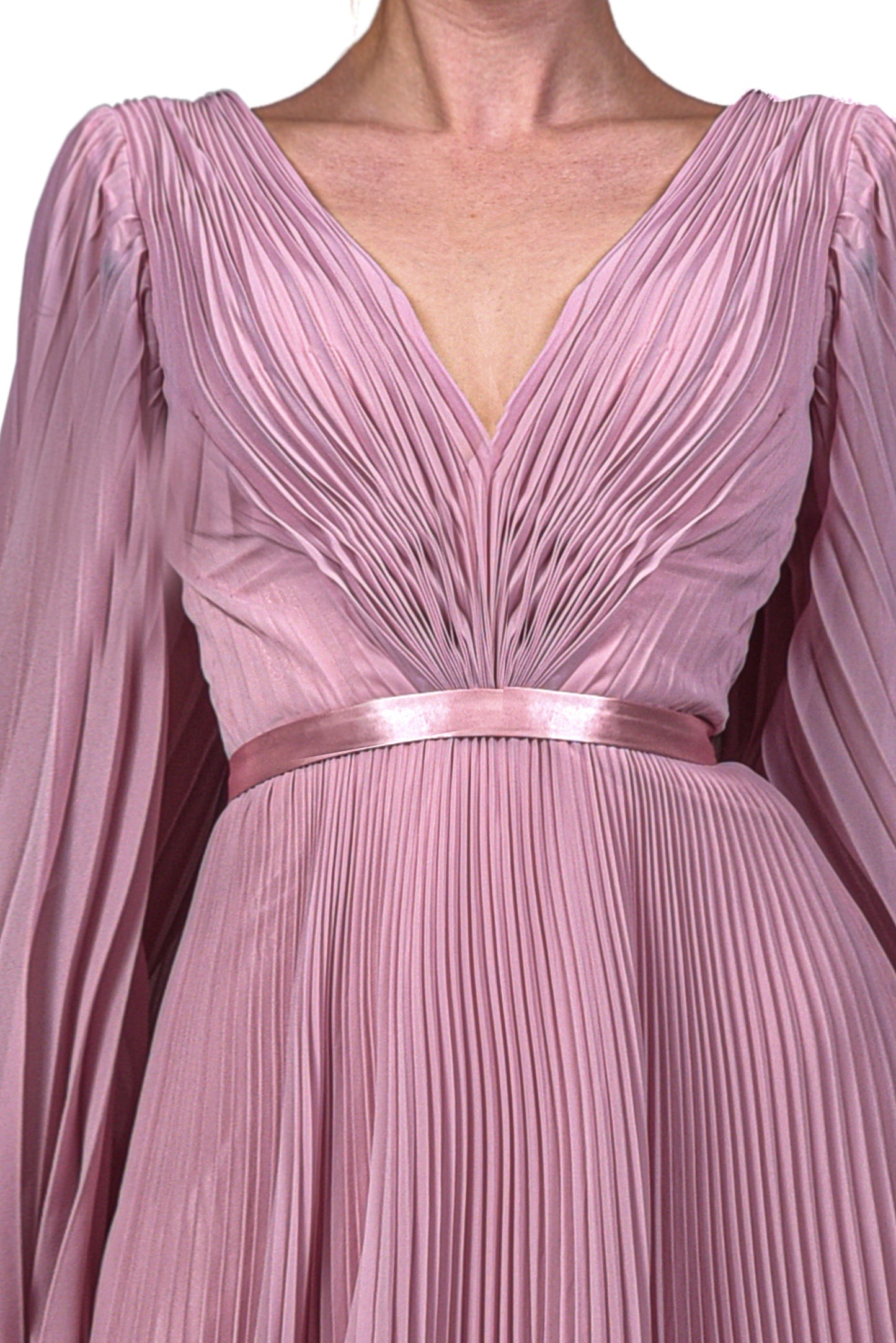 Robe longue plissée en coleure - Référence : 911-A