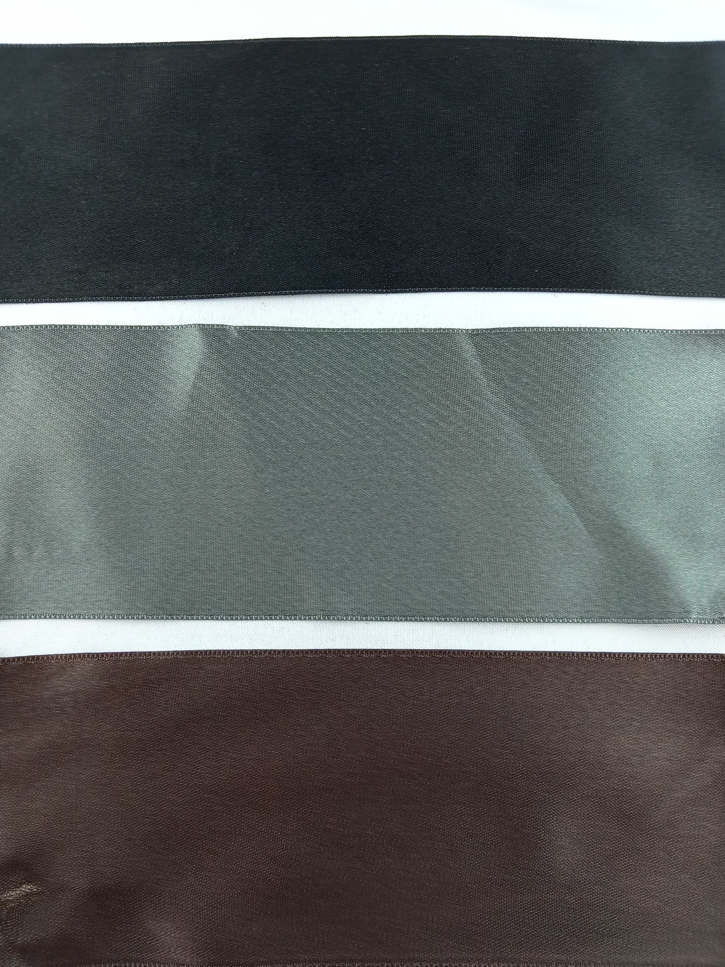 Ruban Satin Double Face - Noir, Gris, Marron - 1 a 100 Mètres - Référence : RA005