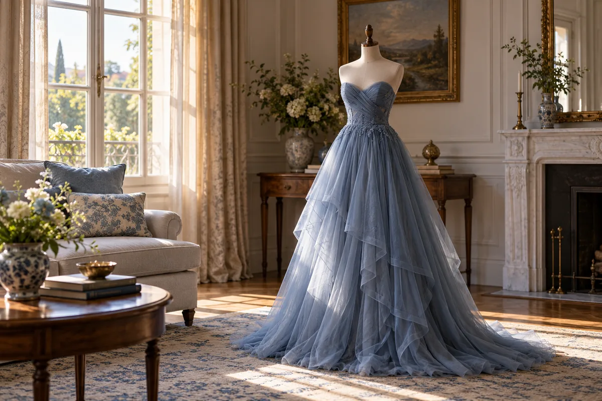 Comment porter une robe en tulle longue sans se perdre dans le volume